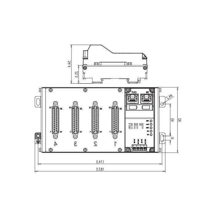 Multi-protocol module IP20, 64DI/DO adaptive configuration, NPN, D-Sub interface, RJ45 network port, remote module, 009B92